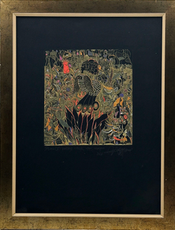 Ноздрин Юрий Анатольевич (р. 1949). Феникс. Райская птица. Тонированная бумага, офорт, акварель, гуа