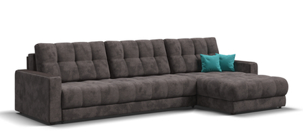 Угловой диван Босс Макс Велюр Алькантара серый