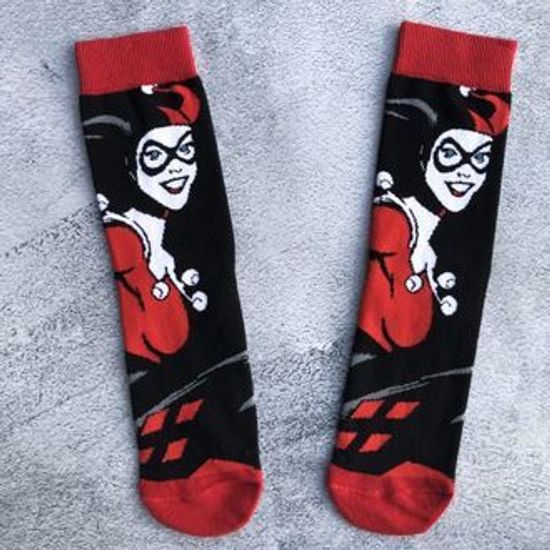 Носки "Суперзлодейка Харли Квинн", р-р 40-45 (черный, красный)