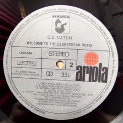Винтажная виниловая пластинка LP C.C. Catch Welcome To The Heartbreak Hotel (Spain 1986)
