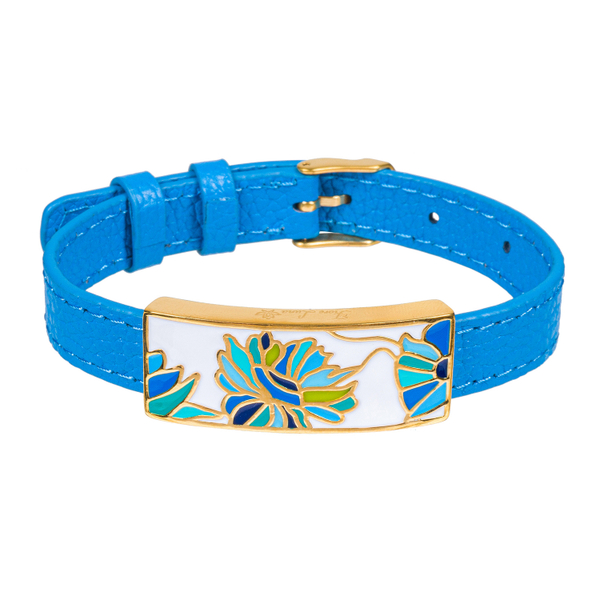 Браслет Fiore Luna на голубом кожаном ремешке CB03599-26A