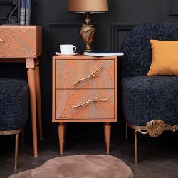 Тумба Арт Колор leaves Классик Голд Томленый оранжевый