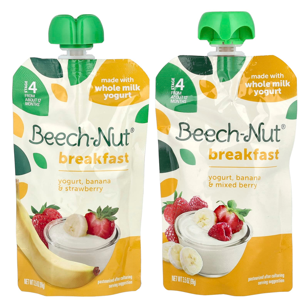Beech-Nut, завтрак, для детей от 12 месяцев, набор разных вкусов, 9 паучей по 99 г (3,5 унции)