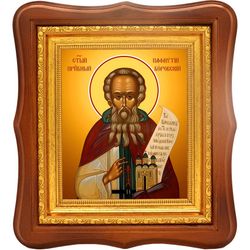 Пафнутий Боровский преподобный игумен. Икона на холсте.