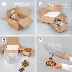 Фруктовница Лето Белая со стеклянной чашей