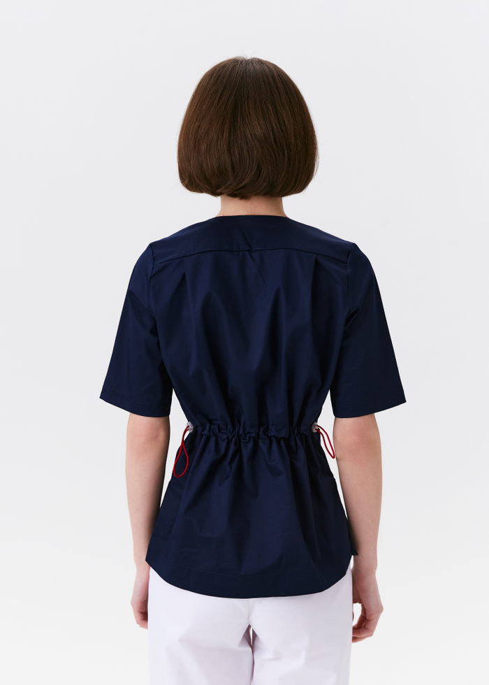 Топ с запахом медицинский женский Йошо, нэви хлопок