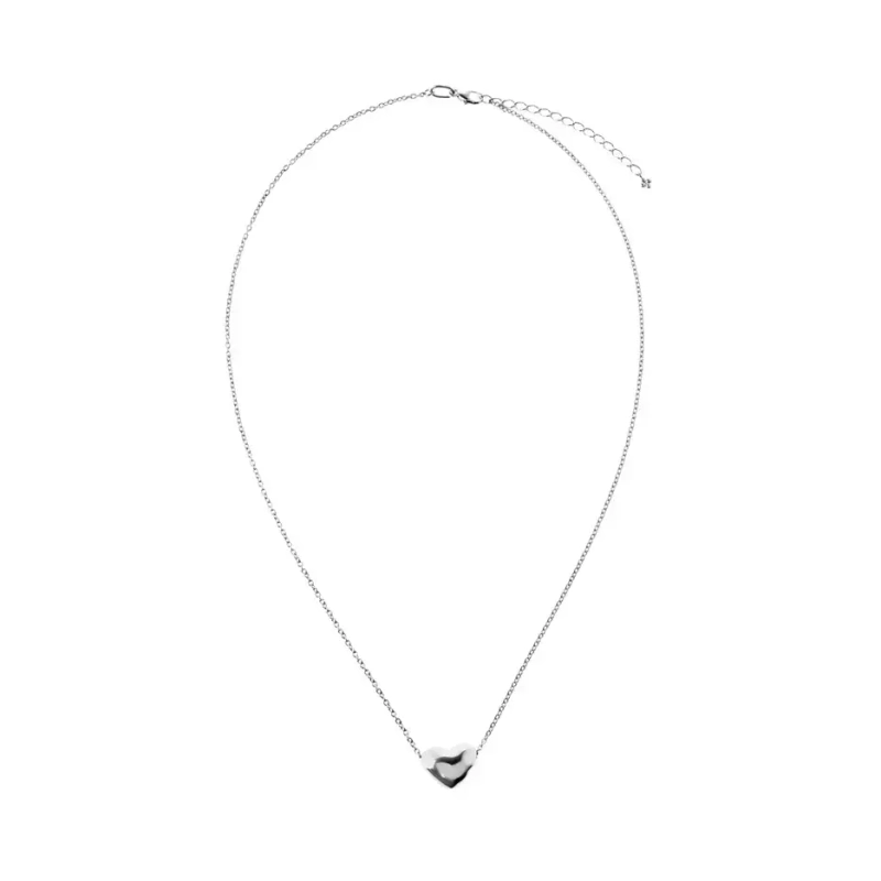 Колье Мятое Сердце – Серебро