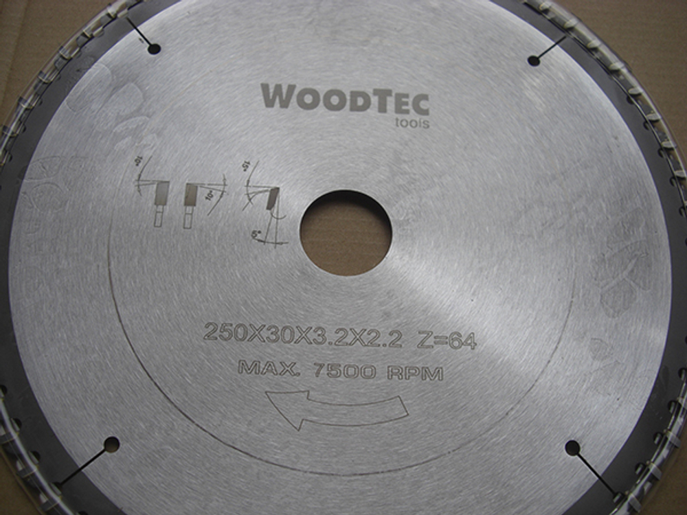 Пила дисковая Ø250 х 30 х 3,2/2,2 Z64 WZ WoodTec