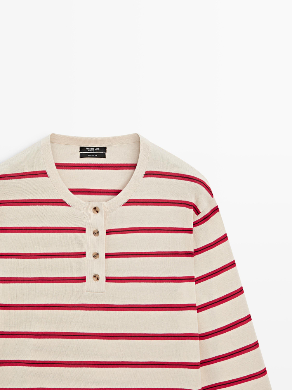 Massimo Dutti Свитер из 100% хлопка, красный