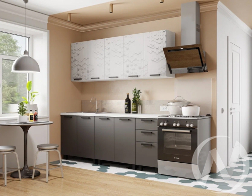 Кухня 3D Техно 2;0 МБ (белый/F02/антарес)