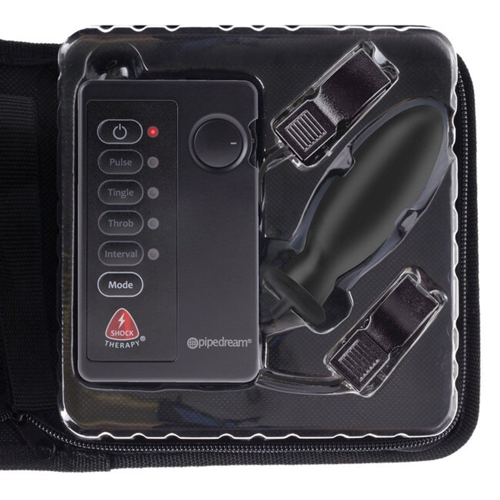 Набор для электростимуляции (зажим для сосков и анальная пробка) Kinky Couples Travel Kit (Цвет: черный)