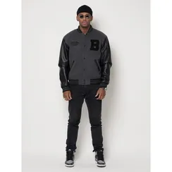 Бомбер мужской, цвет серый, размер 48