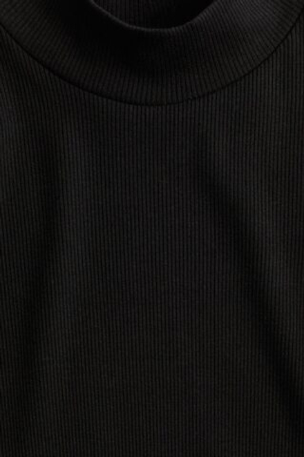H&M Платье-водолазка в рубчик, черный