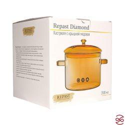 Кастрюля с крышкой Repast Diamond 2,5 л медовая