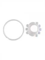 Эрекционное кольцо со стимулирующими шариками сверху и снизу (Цвет: белый)