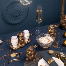 Фруктовница-конфетница Кролик Банни Бронза с чашей Аврора