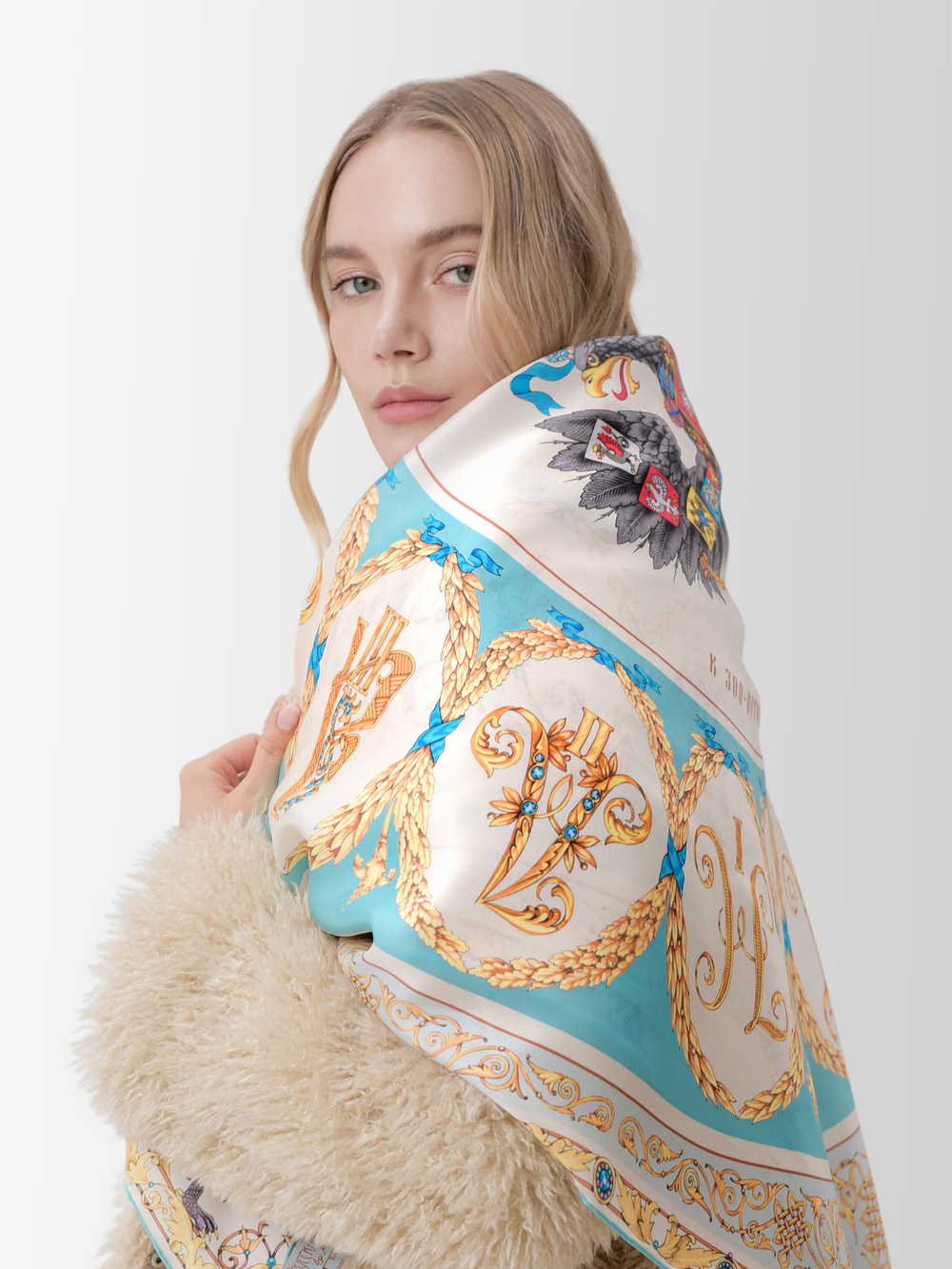 Платок «Императорский дом России» 100% шёлк