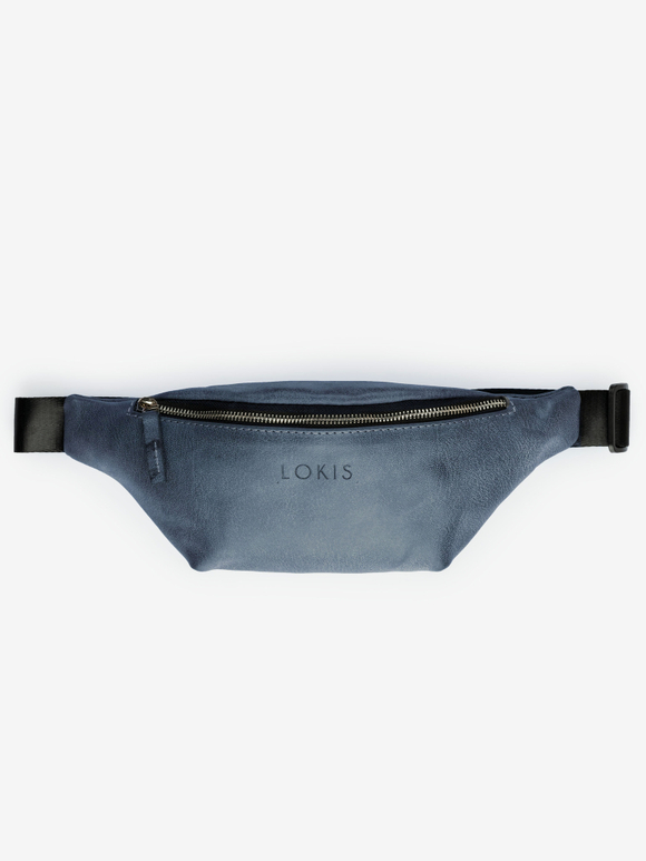 сумка поясная синяя затертая