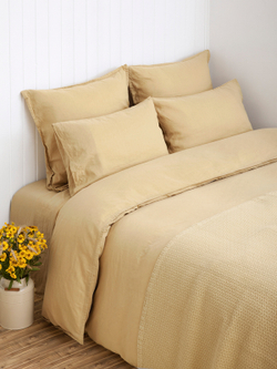 Простыня на резинке 90х200х30 Bovi (LB) Linen горчичная Португалия