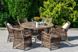 "Эспрессо-150 L" обеденная группа плетеная, цвет коричневый