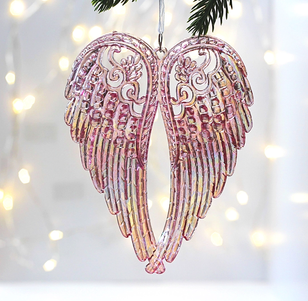 Подвеска «Крылья ангела» 11*15 см, Розовый