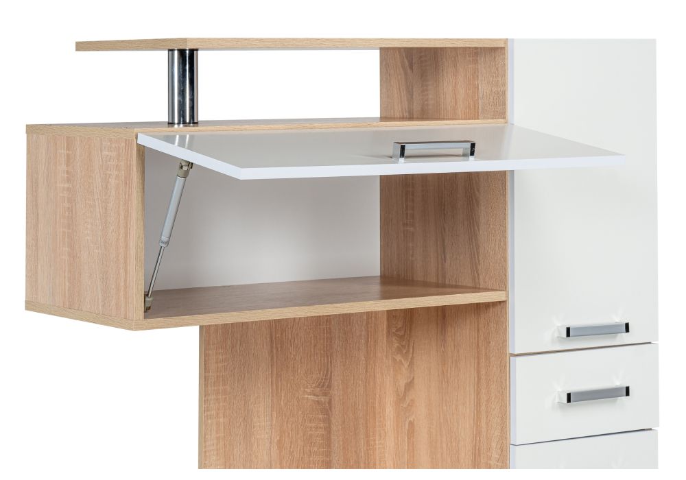 Стол компьютерный Джаз-17 левый 130х60х166,8 дуб сонома