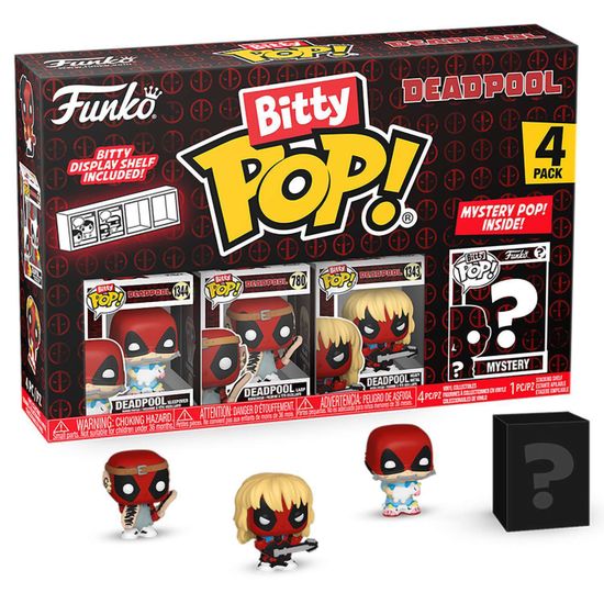Фигурка Funko Bitty POP! Deadpool Sleepover+Larp+Heavy Metal+Mystery (1 of 4) 4PK 84962 / Фигурка Фанко ПОП! по мотивам вселенной "Марвел", Дэдпул