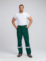 Костюм Бриготек-1 СОП (тк.Смесовая,260) брюки, зеленый/желтый