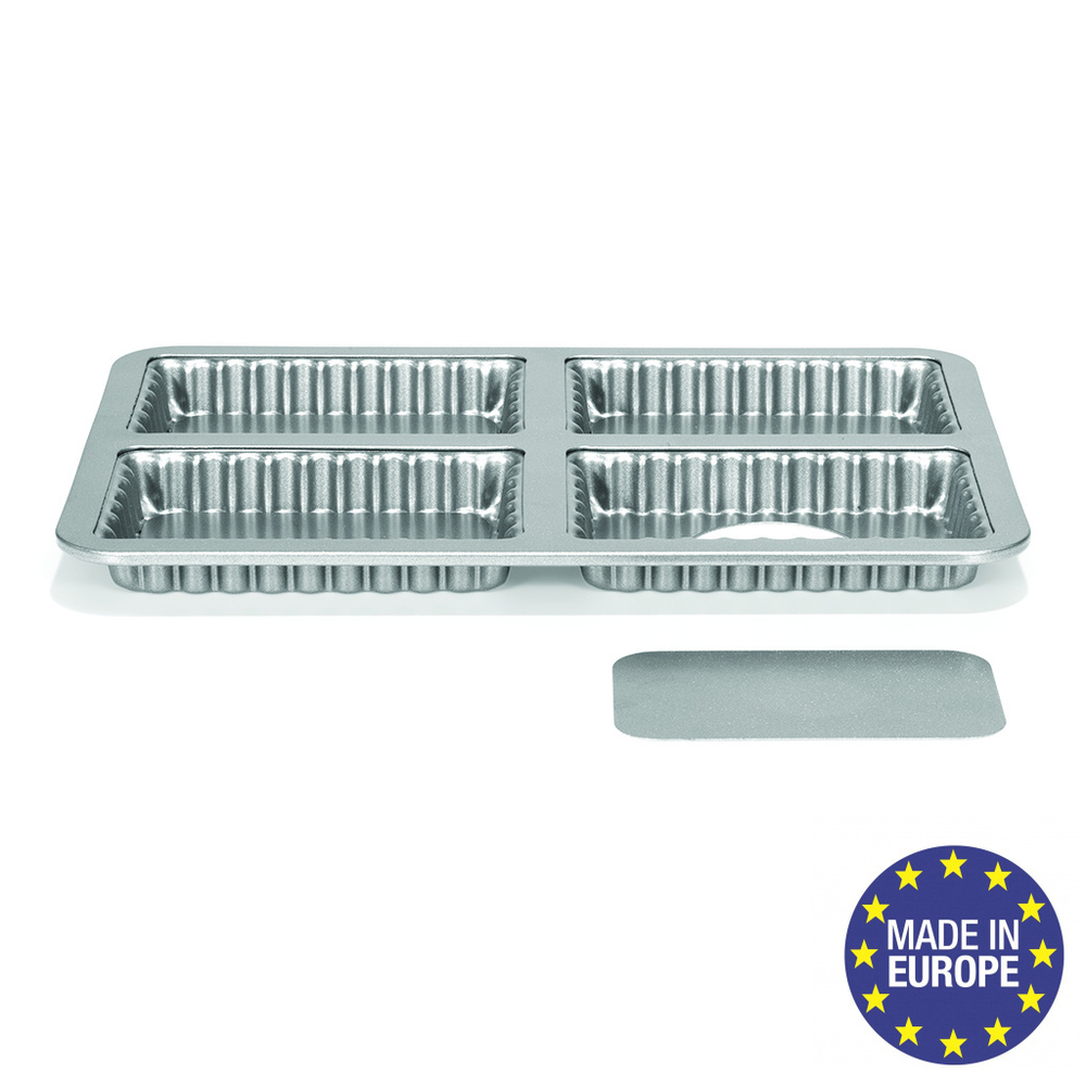 Форма для выпечки 4-х секционная со съемным дном Patisse Silver 31.5х22.5х2.5 см