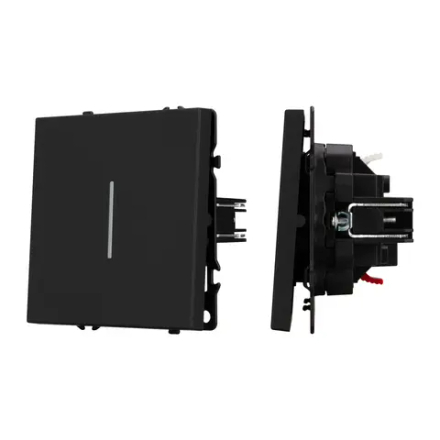 Механизм выключателя одноклавишный проходной LED SWT-NOBE-MKP1-SFPL-L-BK (230V, 10A) (Arlight, Черный оникс) 054261