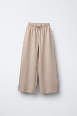 ZARA ОДНОТОННЫЕ БРЮКИ INTERLOCK, ЭКРЮ