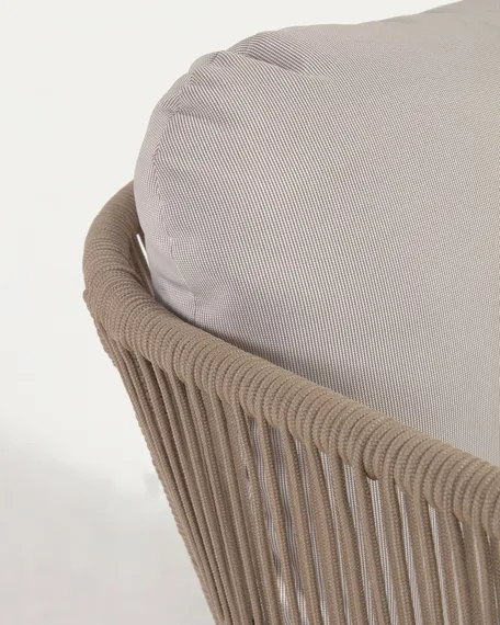 Трехместный уличный диван Catalina, бежевый корд, массив акации