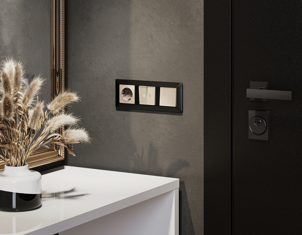 MA324015 Комплект механизма 2-кл выключателя с подсветкой 5600K ALFA Бежевый матовый QUANT (AP3240, VM115, G14W)