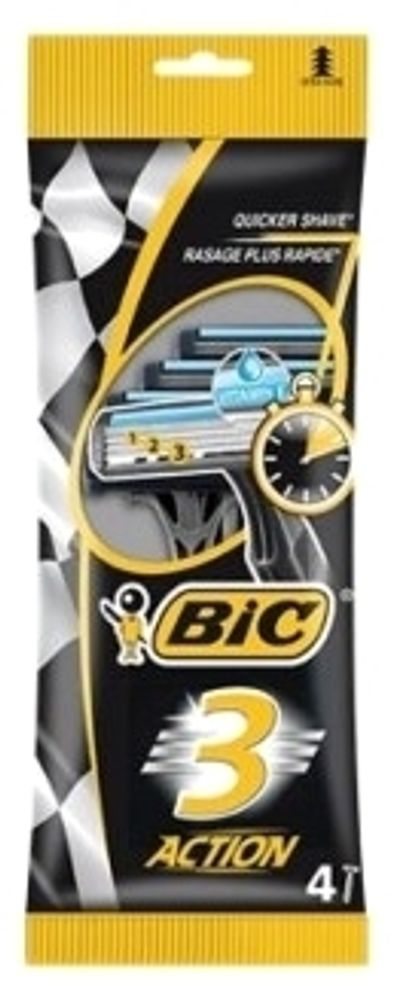 Bic одноразовые станки Bic-3 Action 4 шт