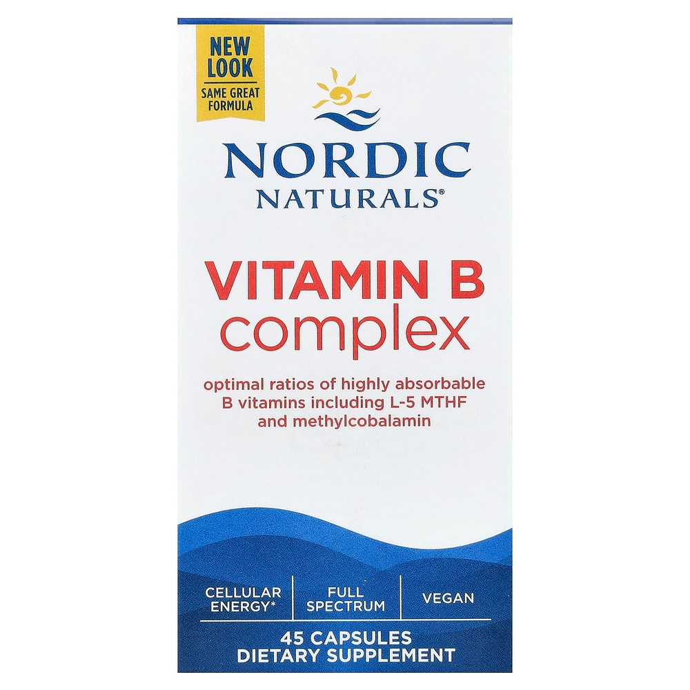 Nordic Naturals, Комплекс витаминов группы B, 45 капсул