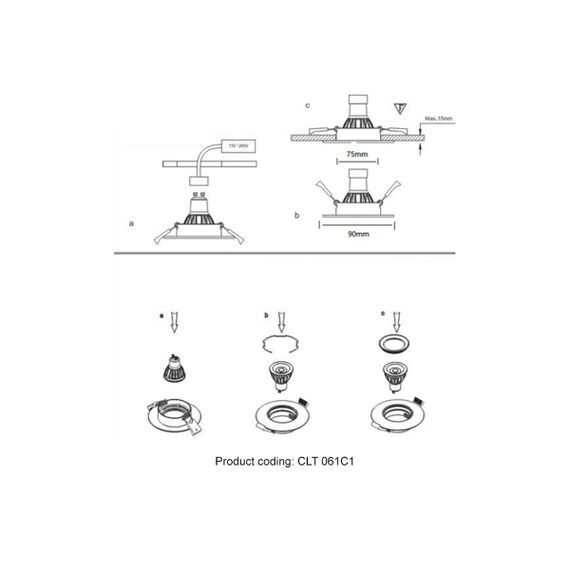 Встраиваемый светильник Crystal Lux CLT 061C1 CH