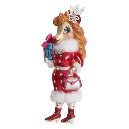 253987 Лошадь "Леди с подарками" 13,5см