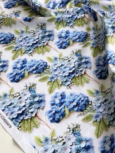НЕЗАБУДКИ, 100% хлопок Handmade Fabrics 3
