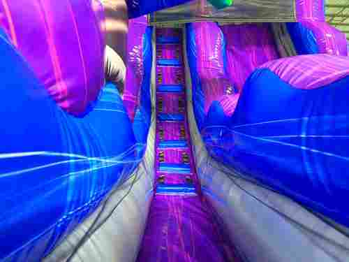 Надувная горка с бассейном «Фиолетовый бриз» 8х4х5м