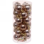 Новогодние шары 4 см (набор 24 шт) «Глянец», шампань