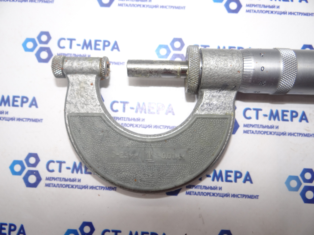 Микрометр резьбовой МВМ- 25 (0-25мм.) Ц/д 0.01мм. ГОСТ 4380-78 (6 пар вставок)