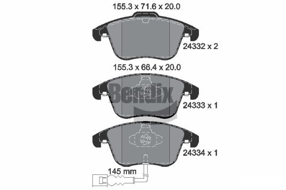 BENDIX Braking - BPD1149-BEN - Brake Pad Set, disc brake