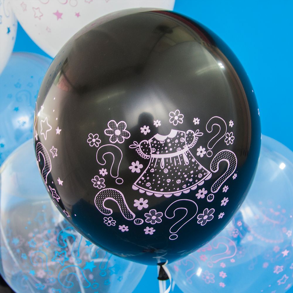 Шар (12"/30 см) Гендер Пати, Ассорти, кристалл, 4 ст 50 шт.