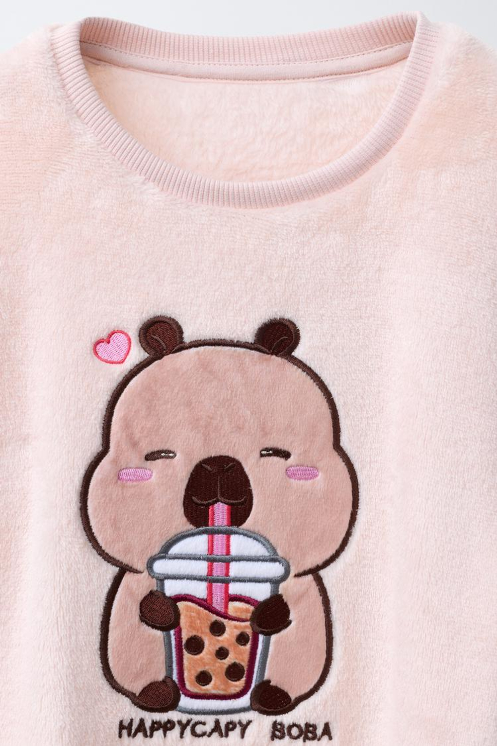 ZARA ПИЖАМА ИЗ ПОЛАРФЛИСА С КАПИБАРОЙ CAPYFUN ©, РОЗОВЫЙ