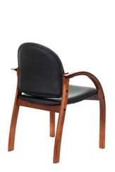 Стул Бюрократ ДЖУНО черный эко.кожа на ножках дерево