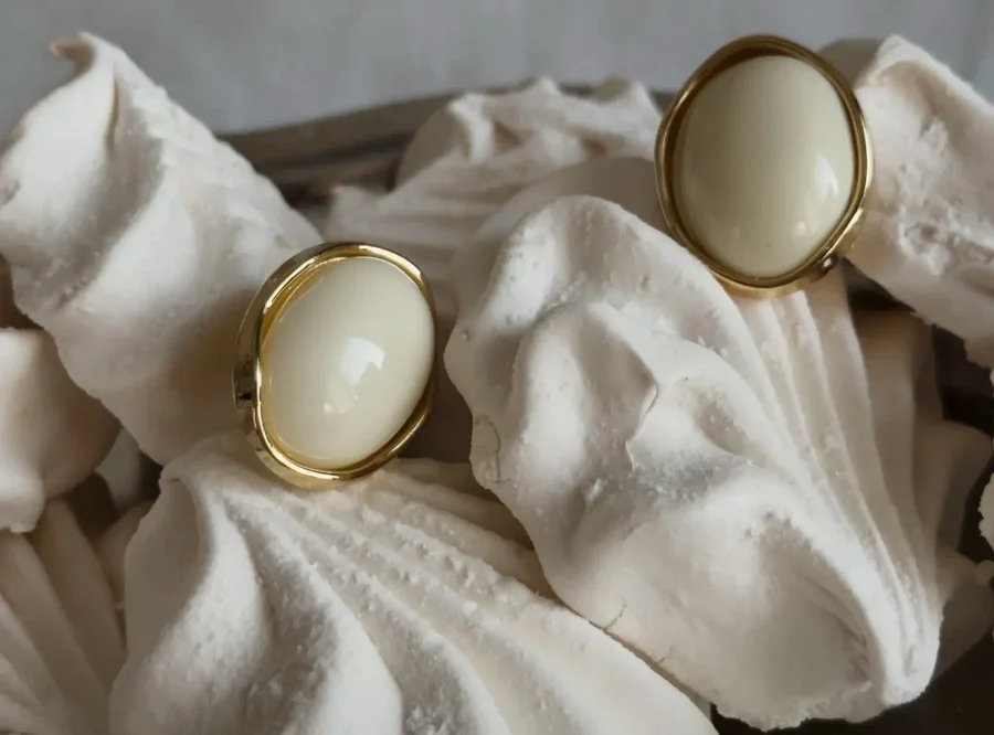 Серьги Овал, Золотые