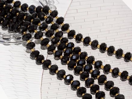 Бусины из черного агата 10х7мм, рондель (10 шт)