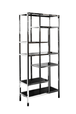 Стеллаж Garda Decor серебристы-черный 46AS-SH1076-SILVER