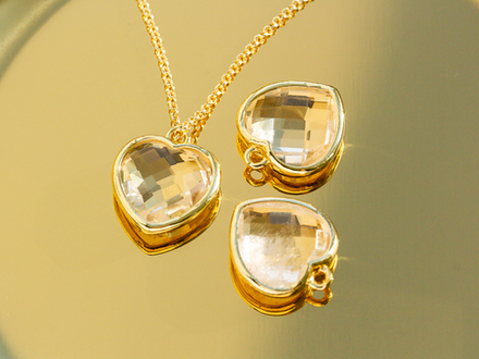 Подвеска "Сердце" 15мм, из прозрачного хрусталя