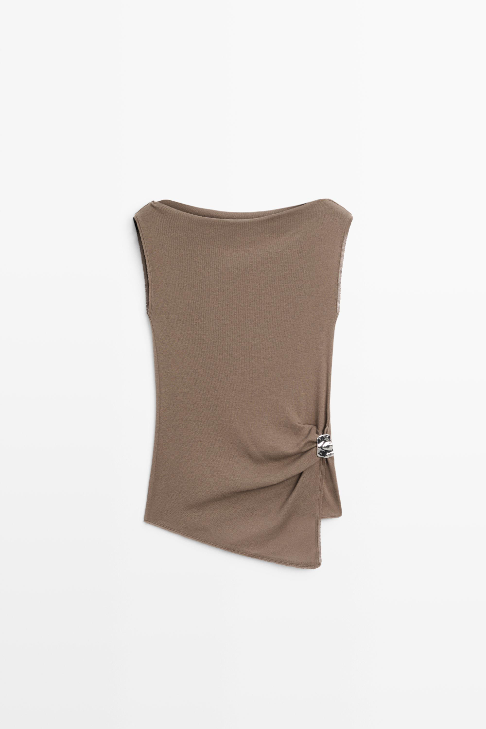 Massimo Dutti Топ из 100% хлопка, кротово-коричневый